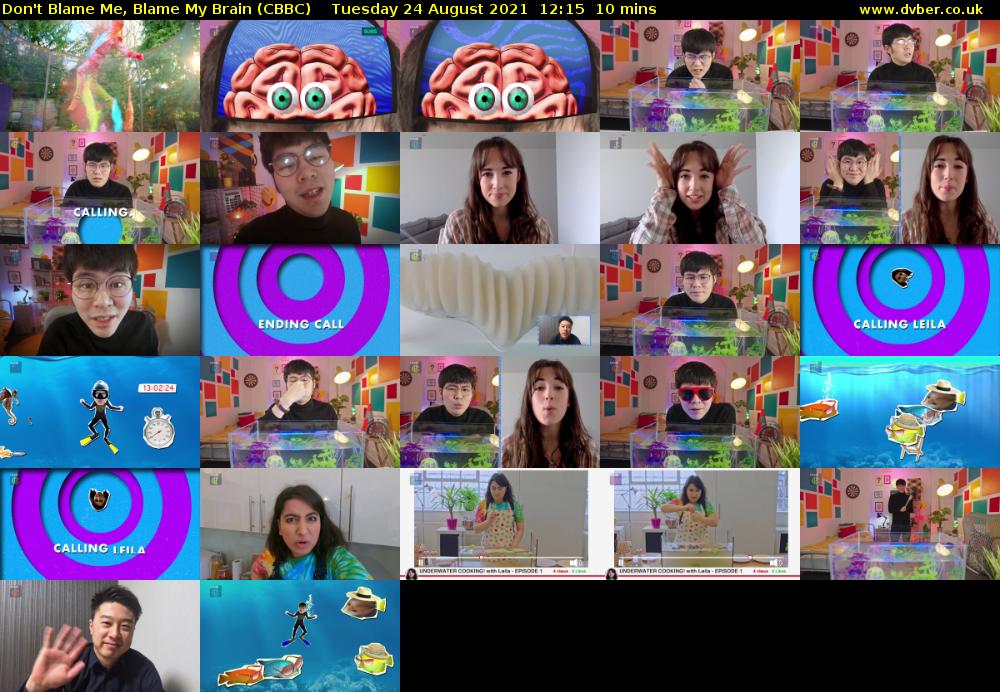 Don't Blame Me, Blame My Brain (CBBC) Tuesday 24 August 2021 12:15 - 12:25