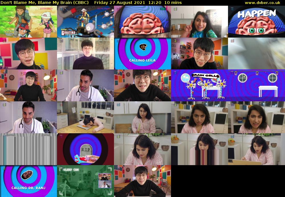 Don't Blame Me, Blame My Brain (CBBC) Friday 27 August 2021 12:20 - 12:30