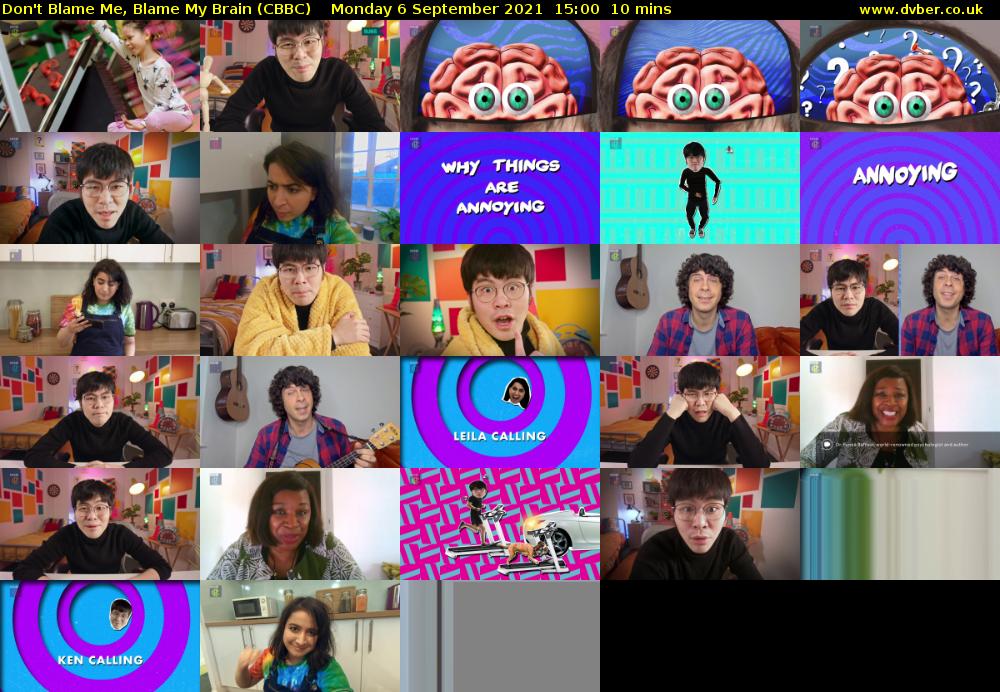 Don't Blame Me, Blame My Brain (CBBC) Monday 6 September 2021 15:00 - 15:10