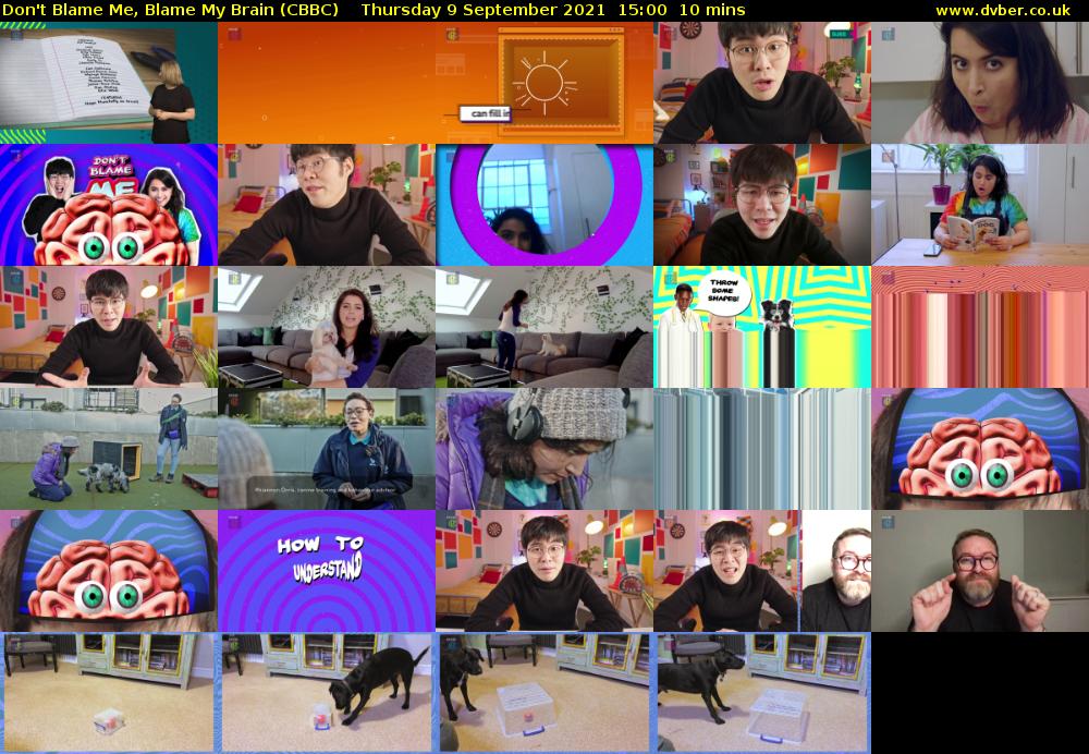 Don't Blame Me, Blame My Brain (CBBC) Thursday 9 September 2021 15:00 - 15:10