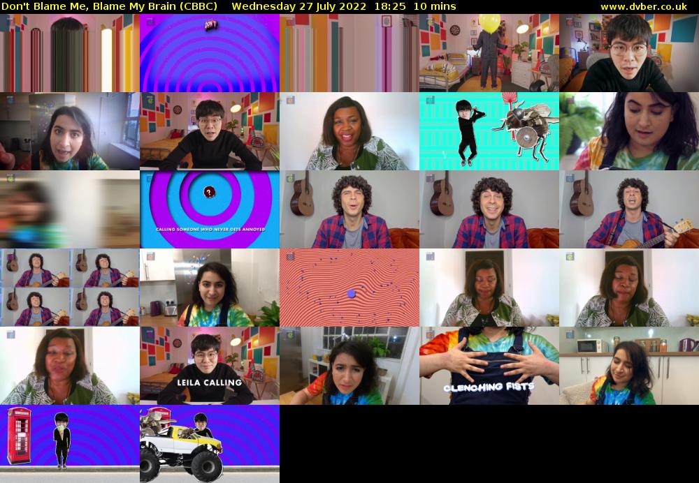 Don't Blame Me, Blame My Brain (CBBC) Wednesday 27 July 2022 18:25 - 18:35