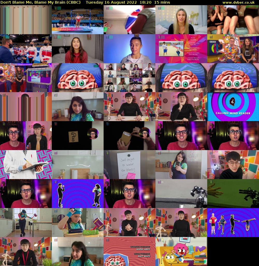 Don't Blame Me, Blame My Brain (CBBC) Tuesday 16 August 2022 18:20 - 18:35