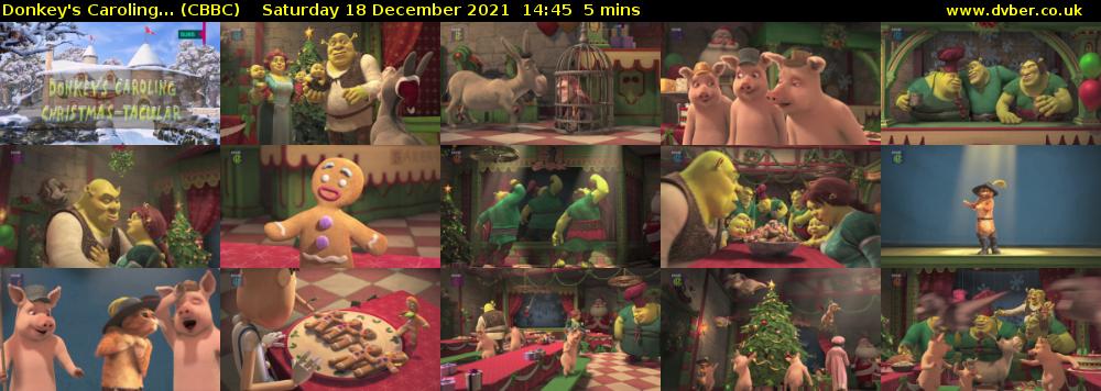 Donkey's Caroling... (CBBC) Saturday 18 December 2021 14:45 - 14:50