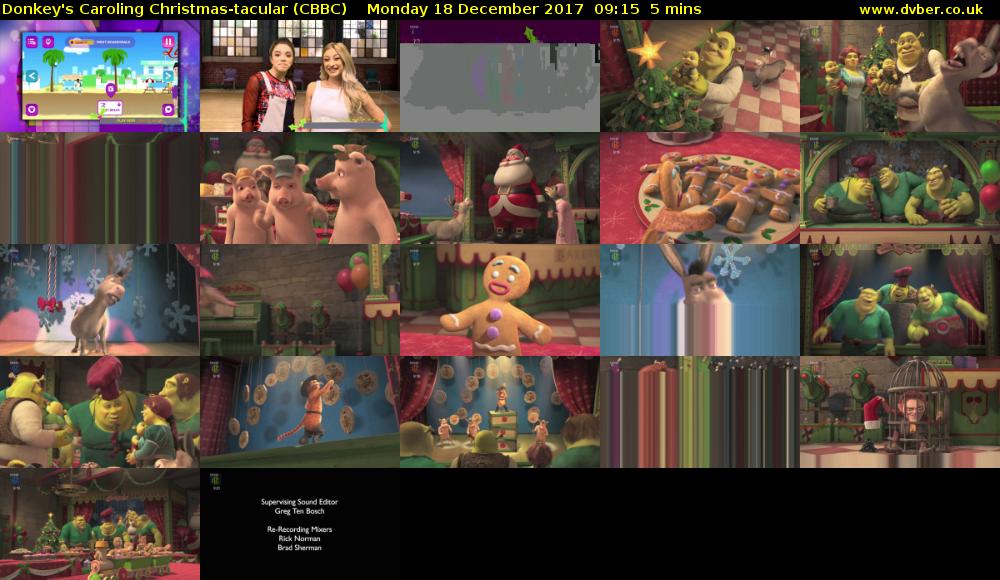 Donkey's Caroling Christmas-tacular (CBBC) Monday 18 December 2017 09:15 - 09:20