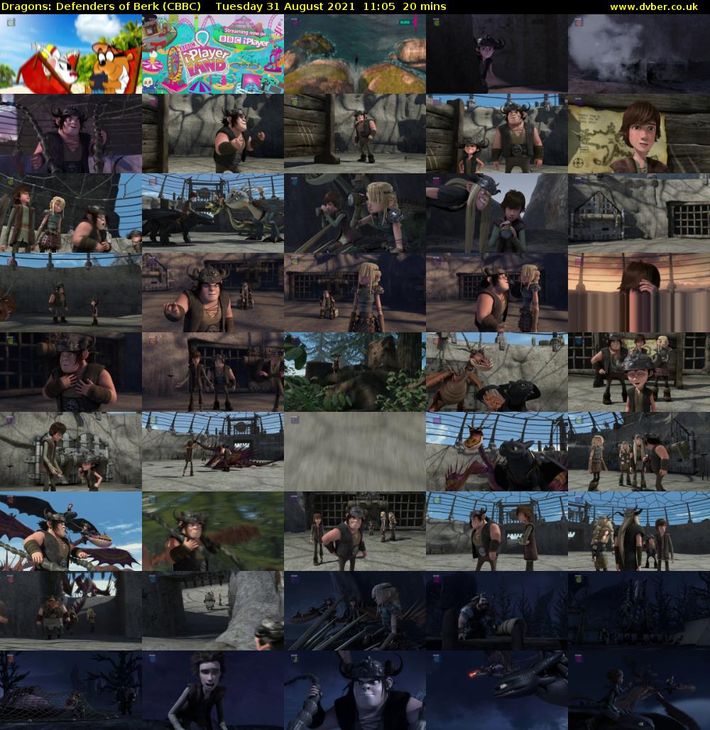 Dragons: Defenders of Berk (CBBC) Tuesday 31 August 2021 11:05 - 11:25