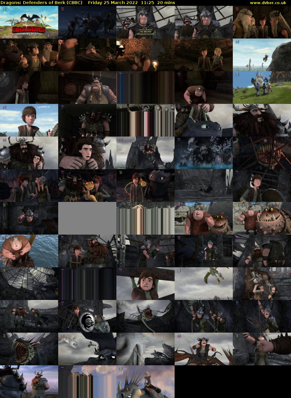 Dragons: Defenders of Berk (CBBC) Friday 25 March 2022 11:25 - 11:45