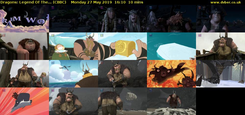 Dragons: Legend Of The... (CBBC) Monday 27 May 2019 16:10 - 16:20