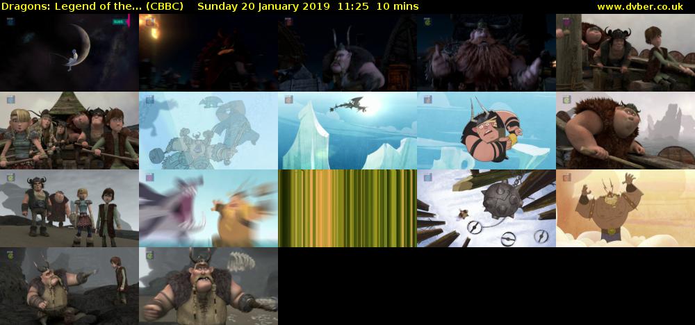 Dragons: Legend of the... (CBBC) Sunday 20 January 2019 11:25 - 11:35