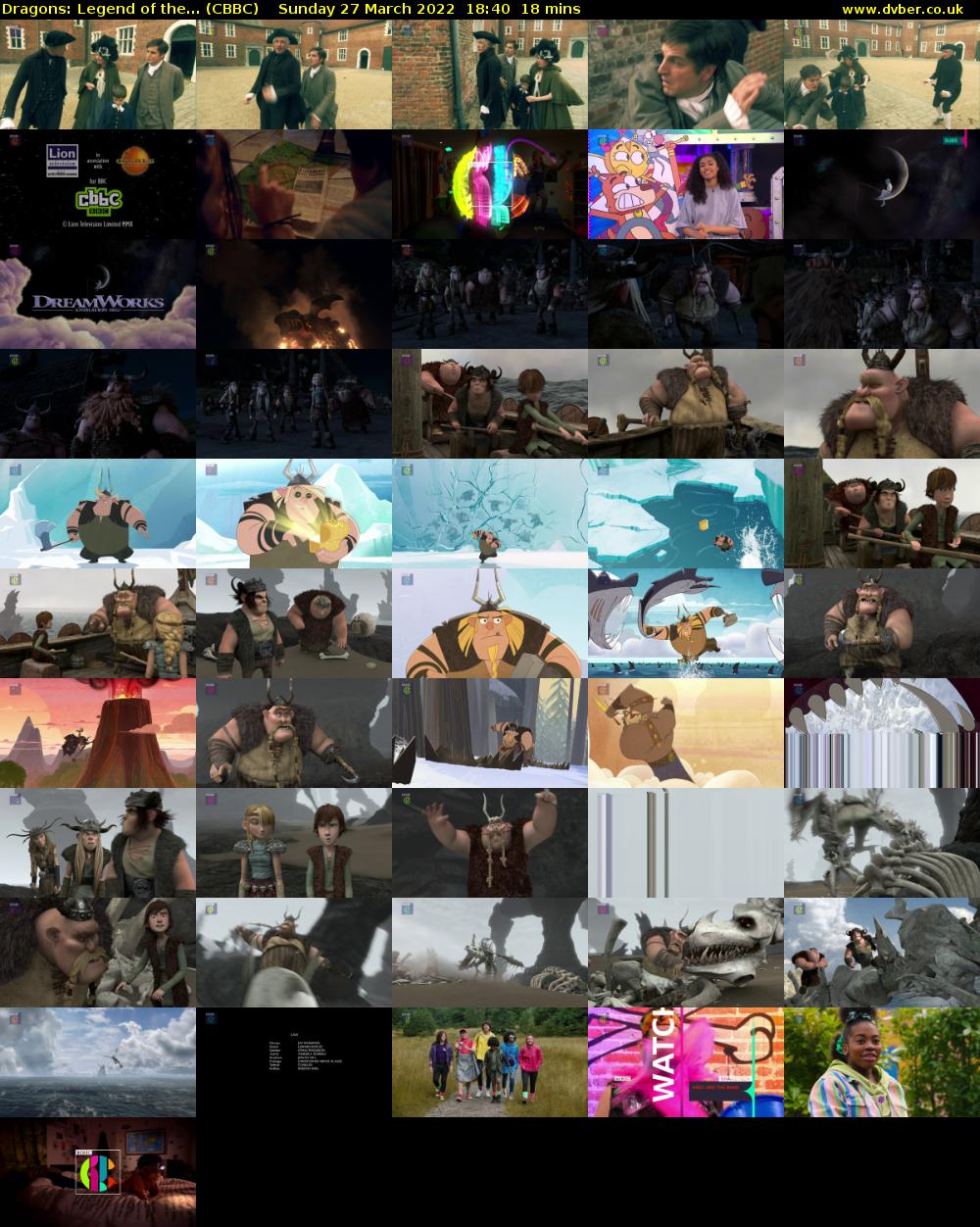 Dragons: Legend of the... (CBBC) Sunday 27 March 2022 18:40 - 18:58
