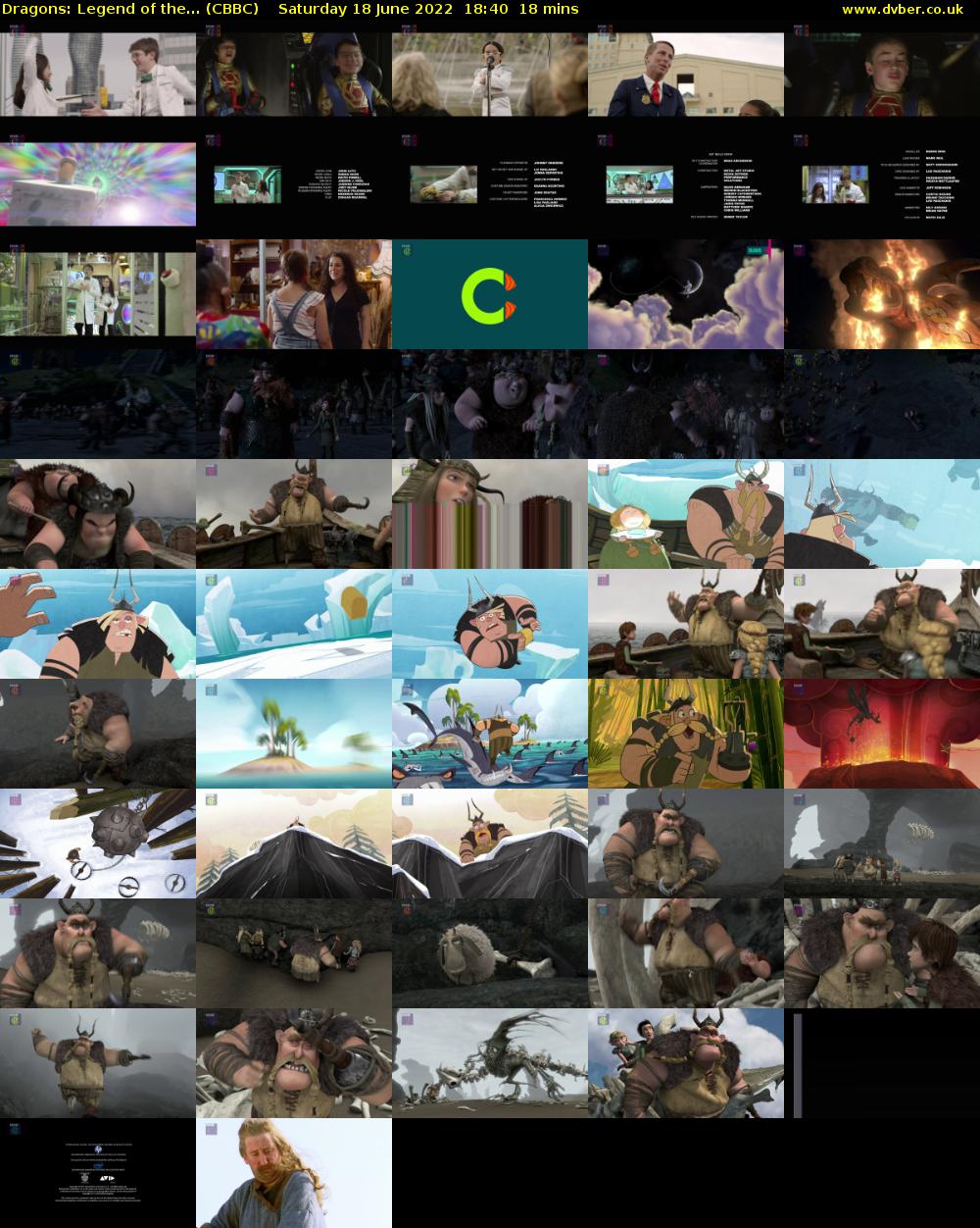 Dragons: Legend of the... (CBBC) Saturday 18 June 2022 18:40 - 18:58