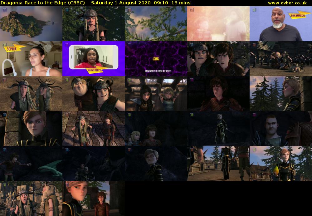 Dragons: Race to the Edge (CBBC) Saturday 1 August 2020 09:10 - 09:25
