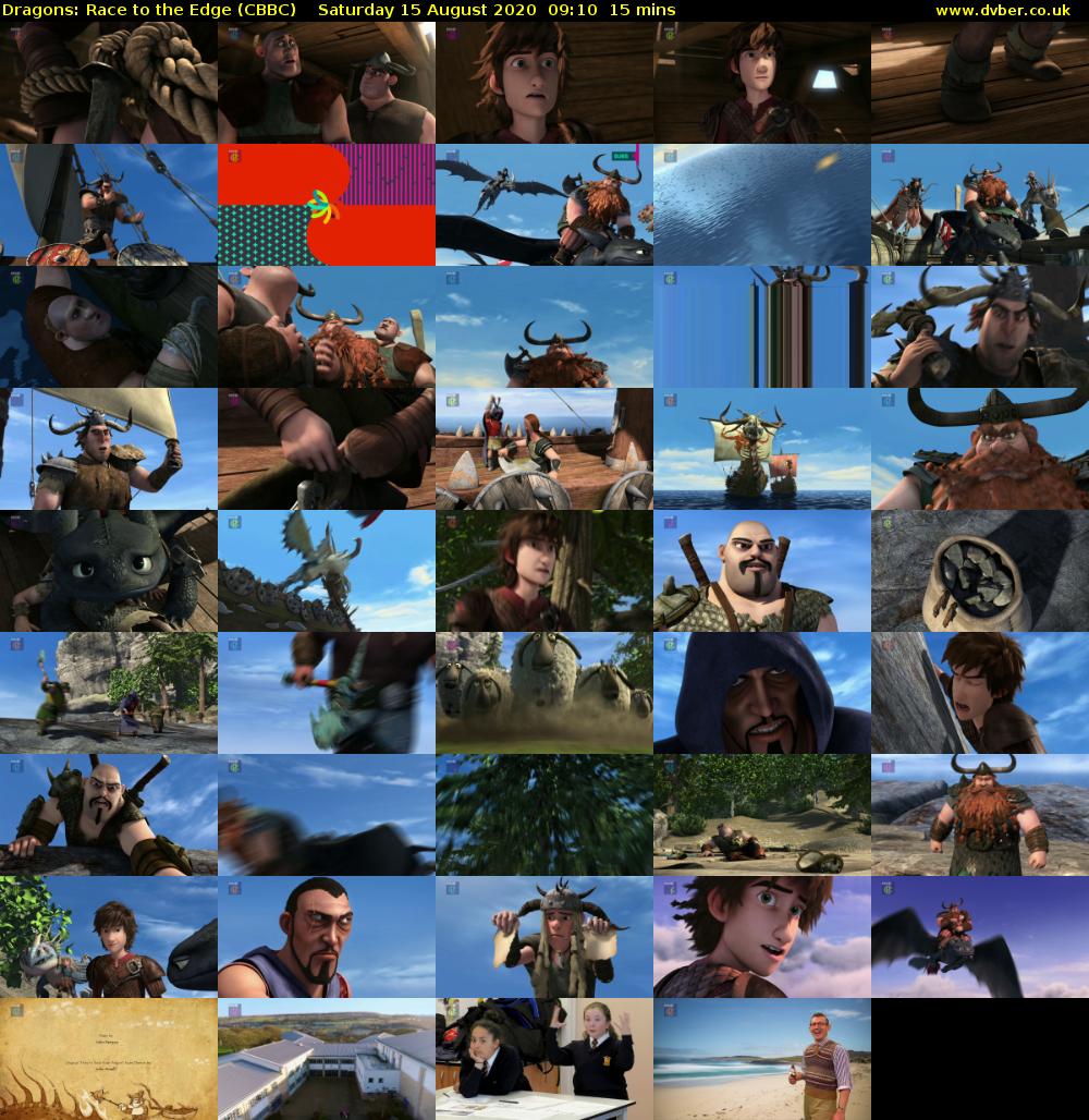 Dragons: Race to the Edge (CBBC) Saturday 15 August 2020 09:10 - 09:25