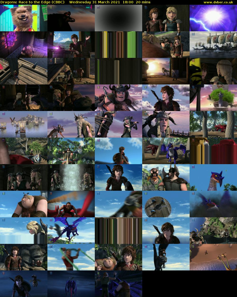 Dragons: Race to the Edge (CBBC) Wednesday 31 March 2021 18:00 - 18:20