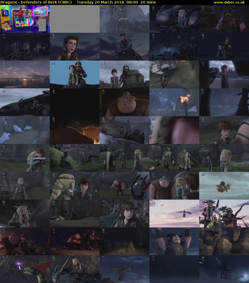 Dragons - Defenders of Berk (CBBC) Tuesday 20 March 2018 08:00 - 08:20