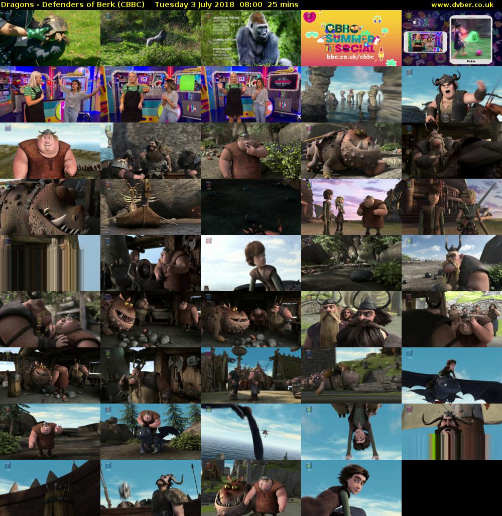 Dragons - Defenders of Berk (CBBC) Tuesday 3 July 2018 08:00 - 08:25