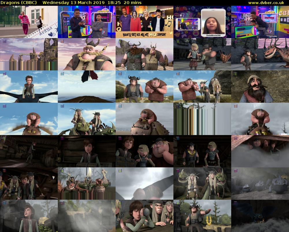 Dragons (CBBC) Wednesday 13 March 2019 18:25 - 18:45