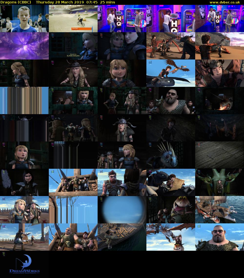 Dragons (CBBC) Thursday 28 March 2019 07:45 - 08:10
