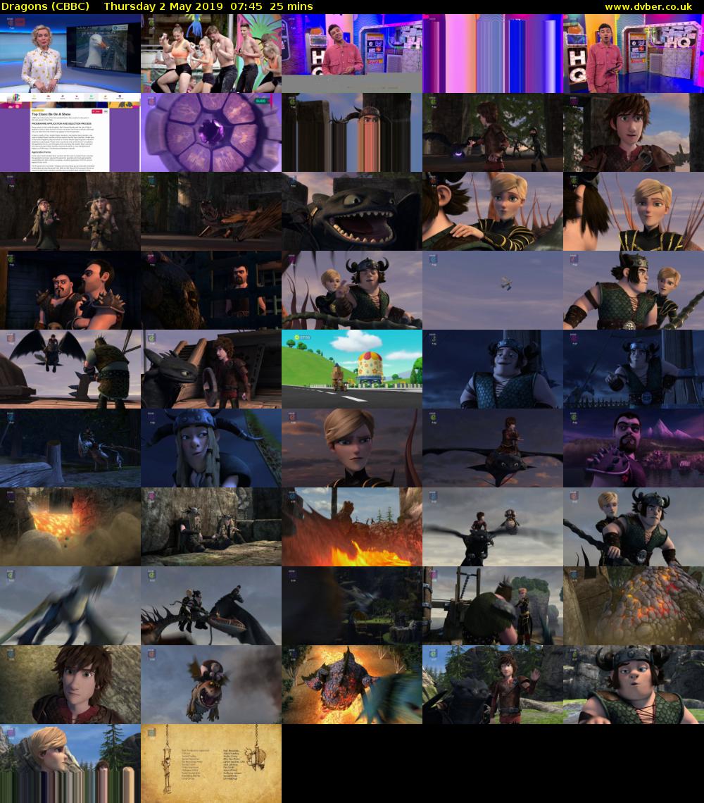 Dragons (CBBC) Thursday 2 May 2019 07:45 - 08:10