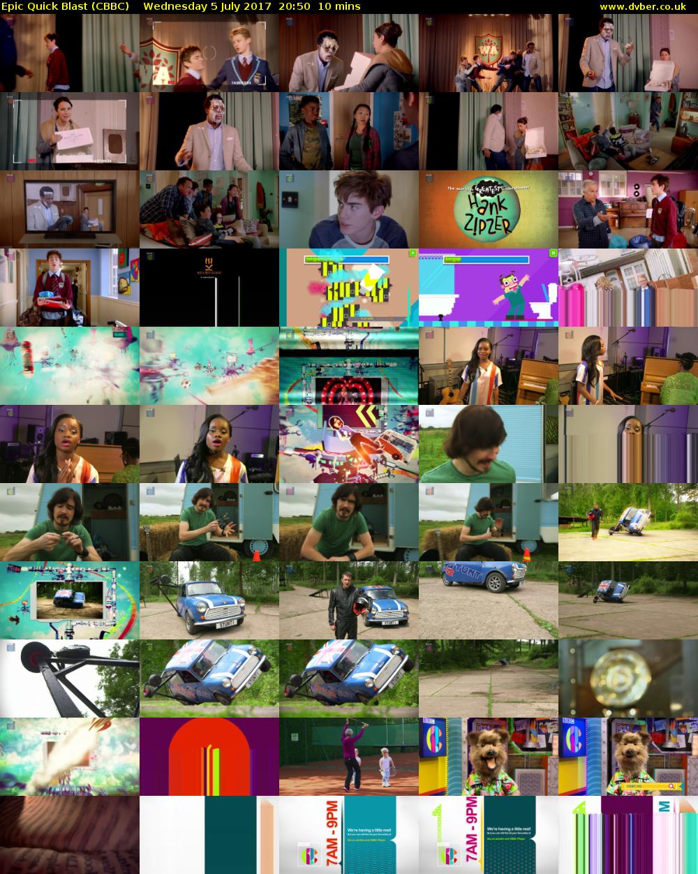 Epic Quick Blast (CBBC) Wednesday 5 July 2017 20:50 - 21:00
