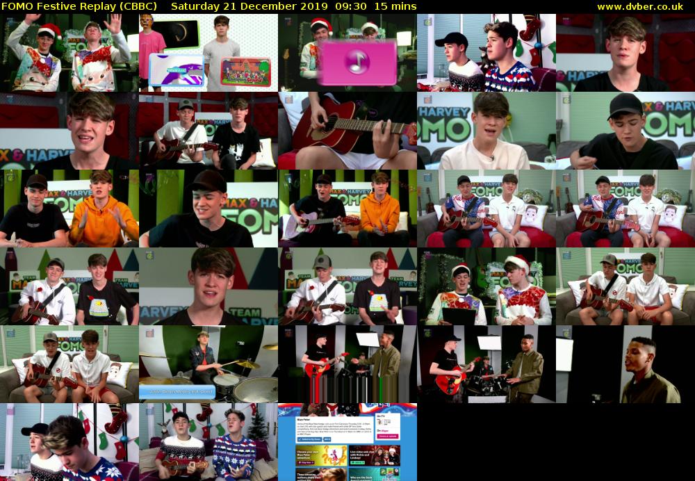 FOMO Festive Replay (CBBC) Saturday 21 December 2019 09:30 - 09:45