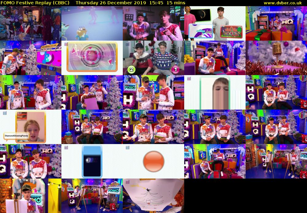 FOMO Festive Replay (CBBC) Thursday 26 December 2019 15:45 - 16:00