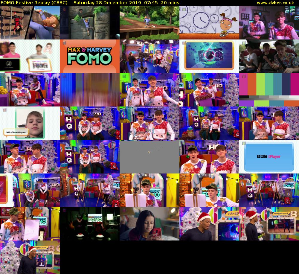 FOMO Festive Replay (CBBC) Saturday 28 December 2019 07:45 - 08:05