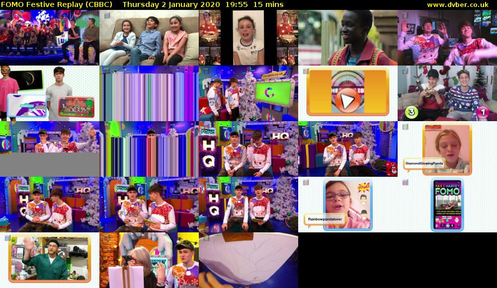 FOMO Festive Replay (CBBC) Thursday 2 January 2020 19:55 - 20:10