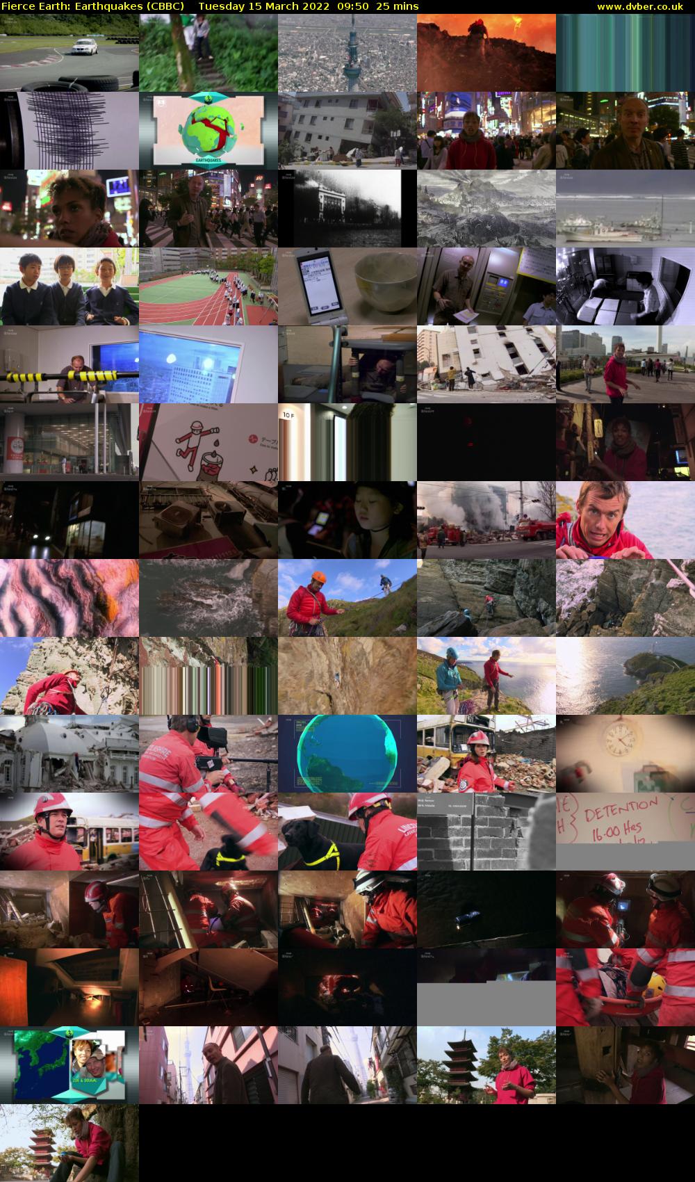 Fierce Earth: Earthquakes (CBBC) Tuesday 15 March 2022 09:50 - 10:15