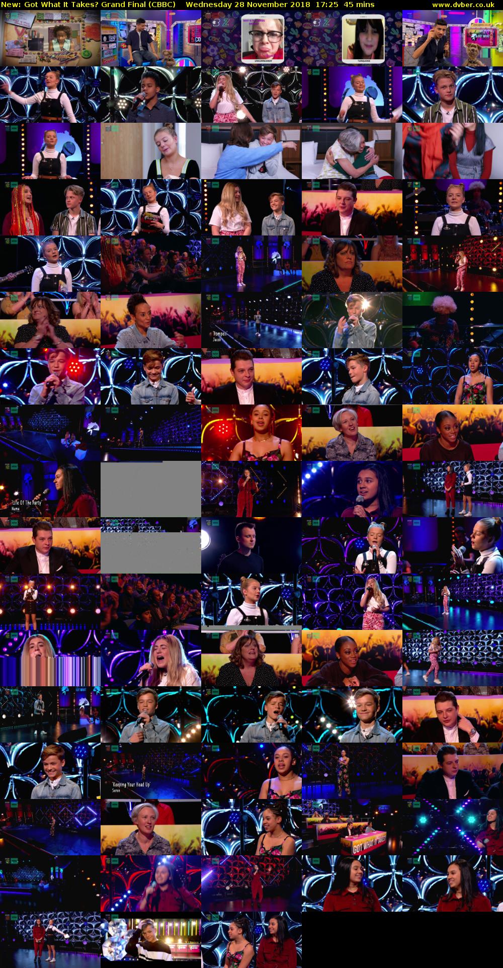 Got What It Takes? Grand Final (CBBC) Wednesday 28 November 2018 17:25 - 18:10