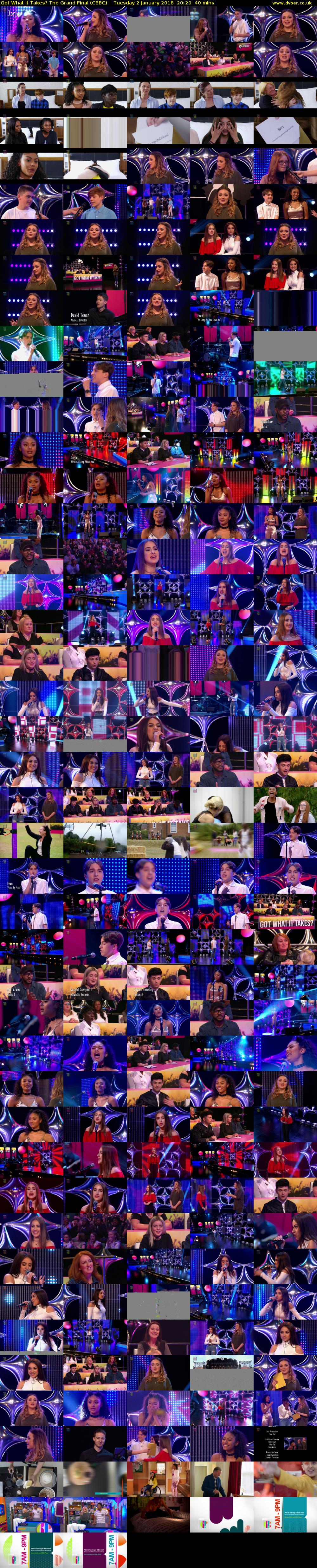 Got What It Takes? The Grand Final (CBBC) Tuesday 2 January 2018 20:20 - 21:00