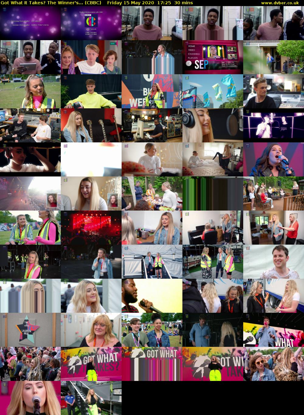 Got What It Takes? The Winner's... (CBBC) Friday 15 May 2020 17:25 - 17:55