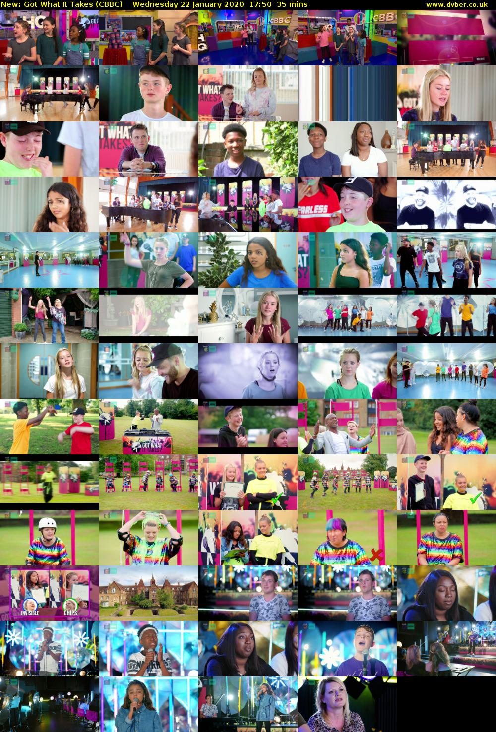 Got What It Takes (CBBC) Wednesday 22 January 2020 17:50 - 18:25