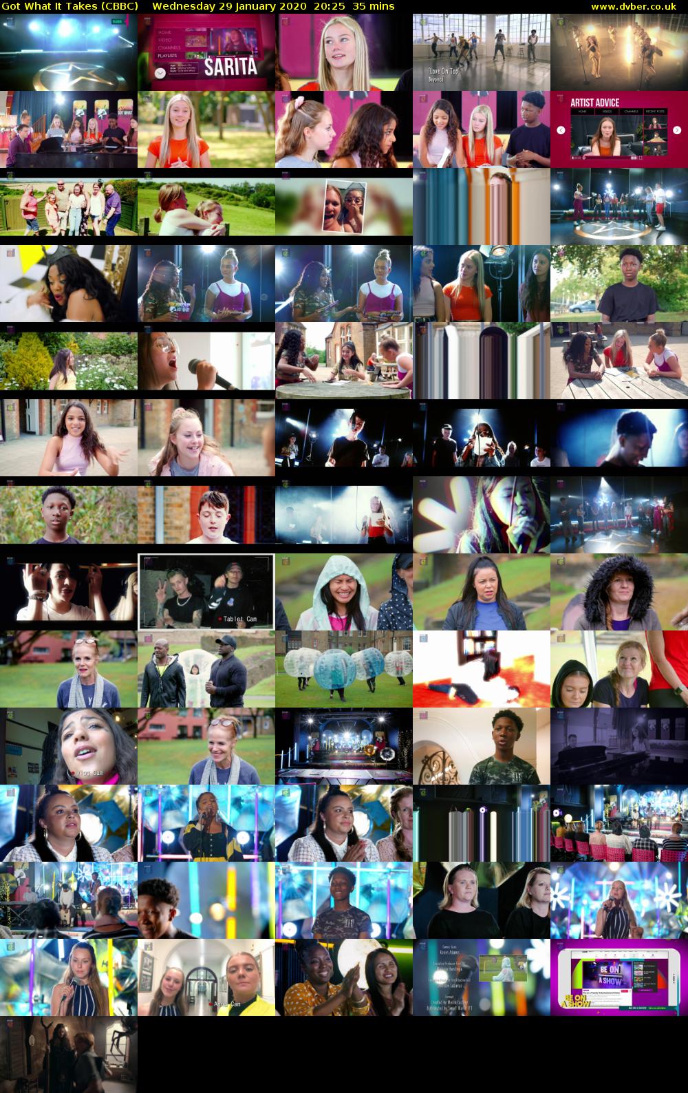 Got What It Takes (CBBC) Wednesday 29 January 2020 20:25 - 21:00