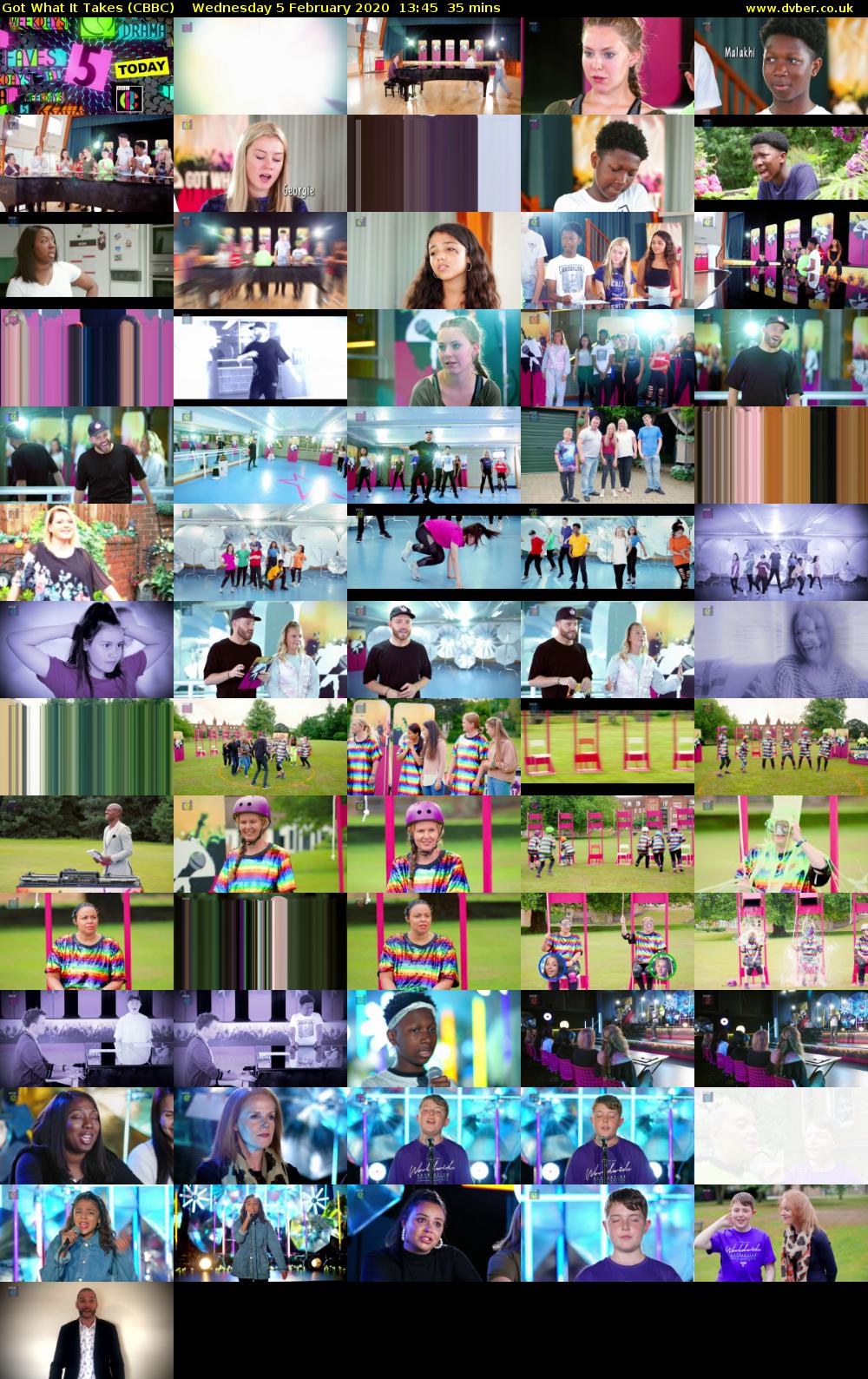 Got What It Takes (CBBC) Wednesday 5 February 2020 13:45 - 14:20