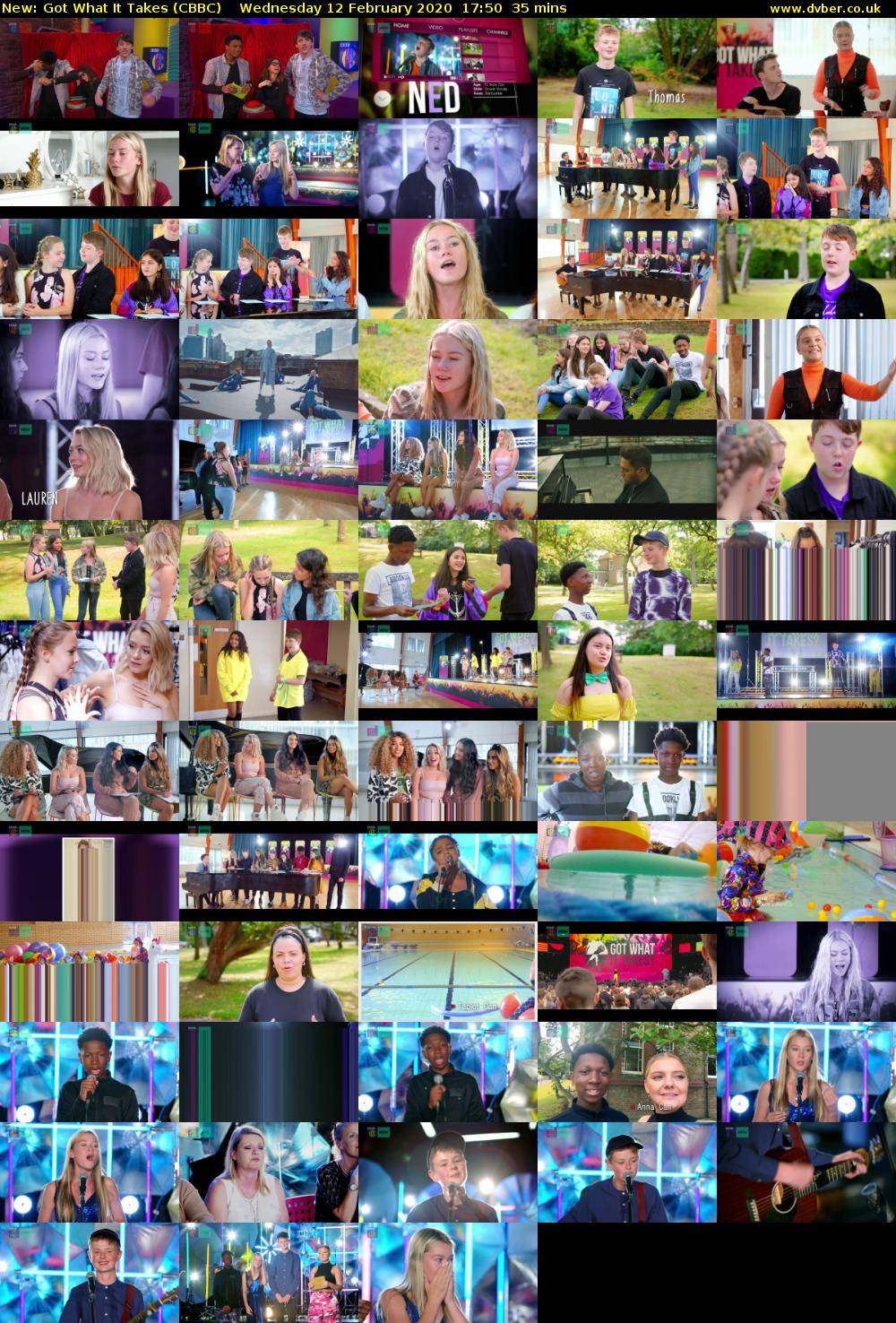 Got What It Takes (CBBC) Wednesday 12 February 2020 17:50 - 18:25