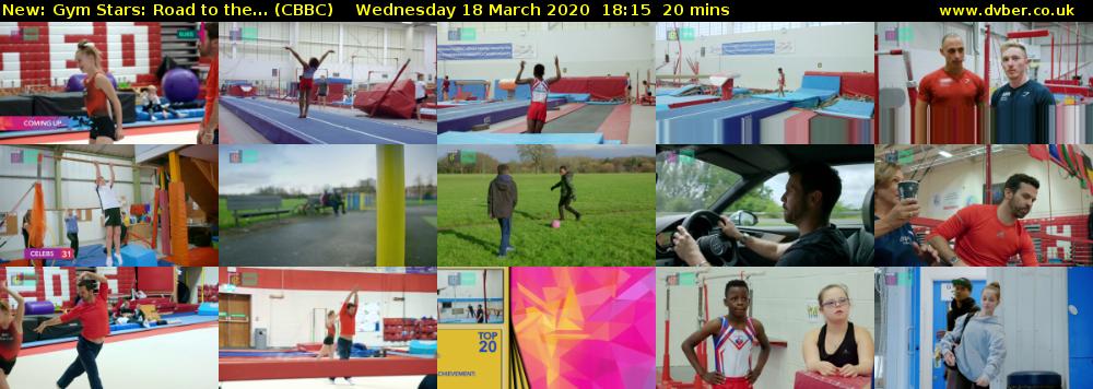 Gym Stars: Road to the... (CBBC) Wednesday 18 March 2020 18:15 - 18:35
