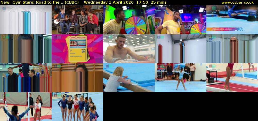 Gym Stars: Road to the... (CBBC) Wednesday 1 April 2020 17:50 - 18:15