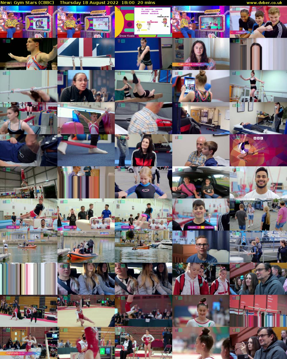 Gym Stars (CBBC) Thursday 18 August 2022 18:00 - 18:20