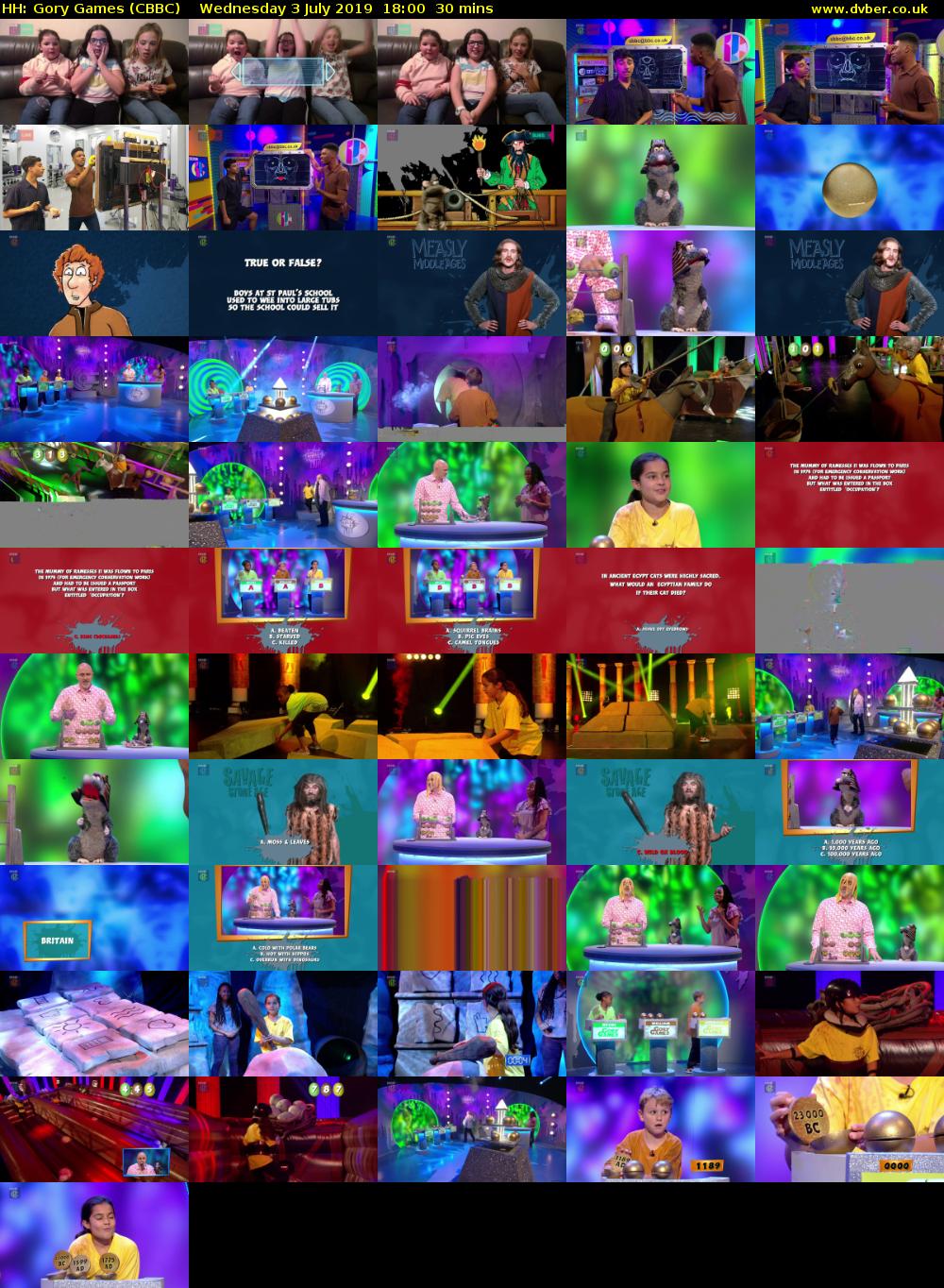 HH: Gory Games (CBBC) Wednesday 3 July 2019 18:00 - 18:30