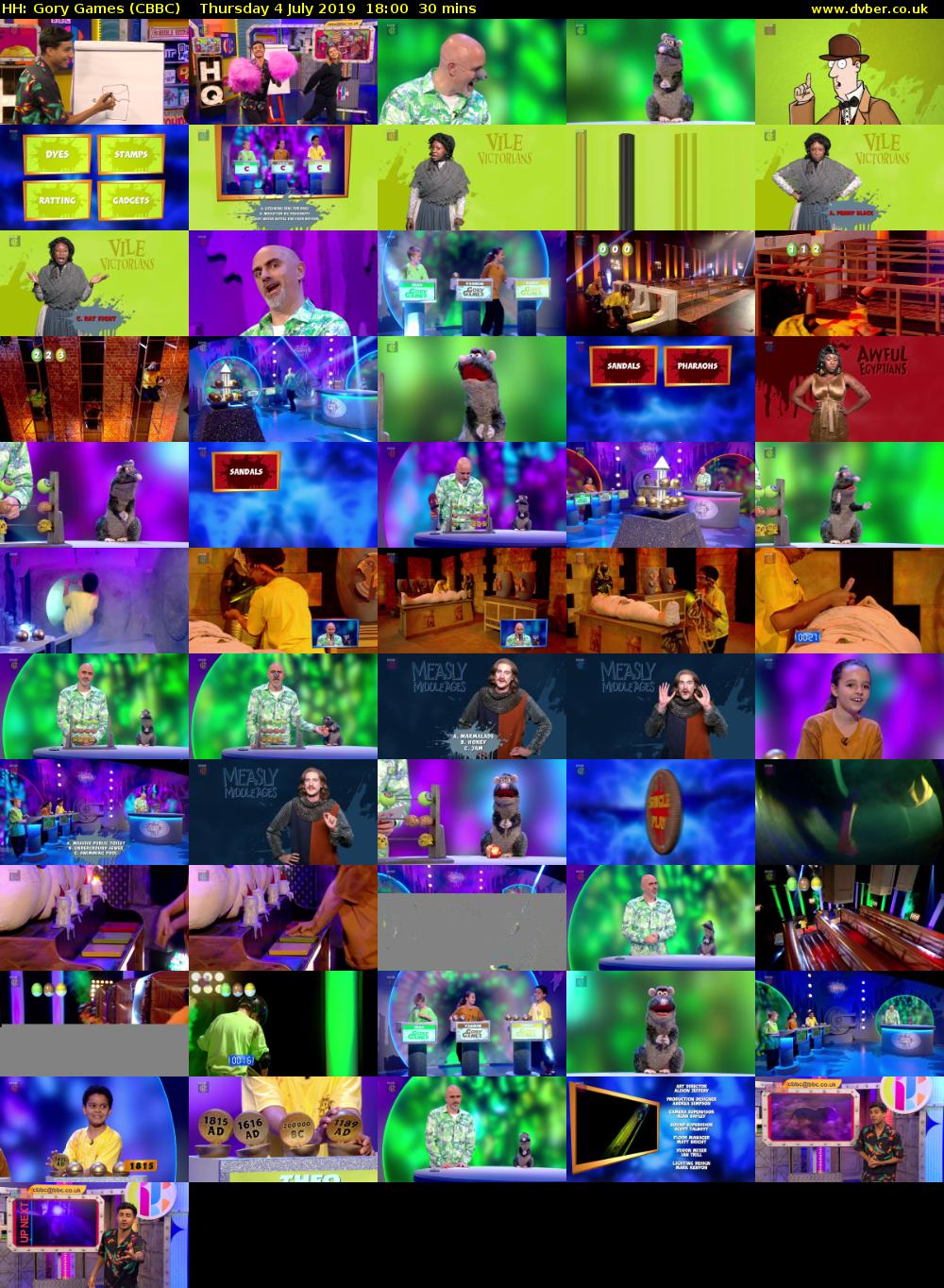 HH: Gory Games (CBBC) Thursday 4 July 2019 18:00 - 18:30