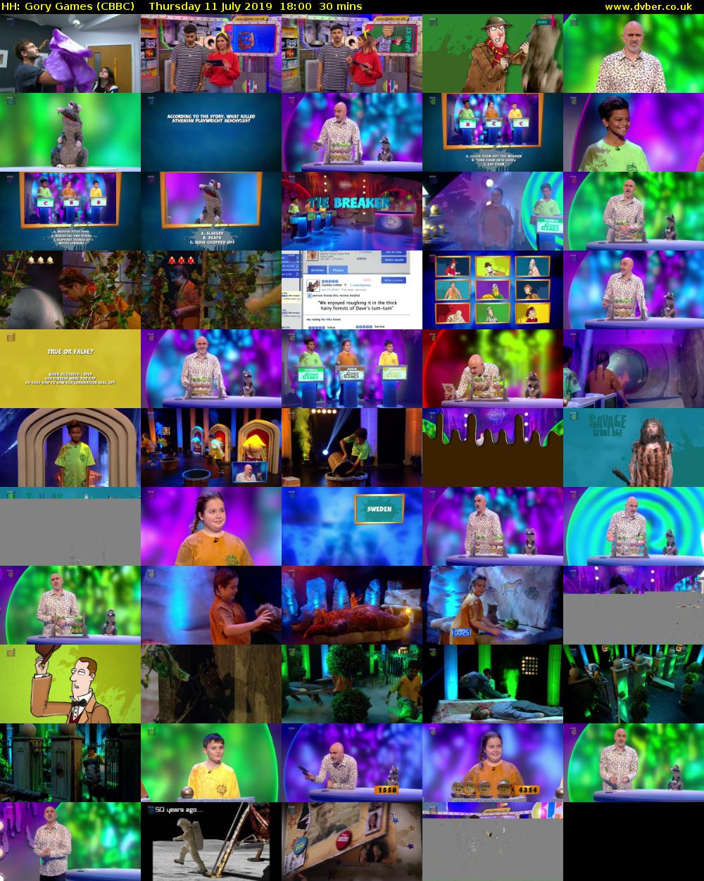 HH: Gory Games (CBBC) Thursday 11 July 2019 18:00 - 18:30