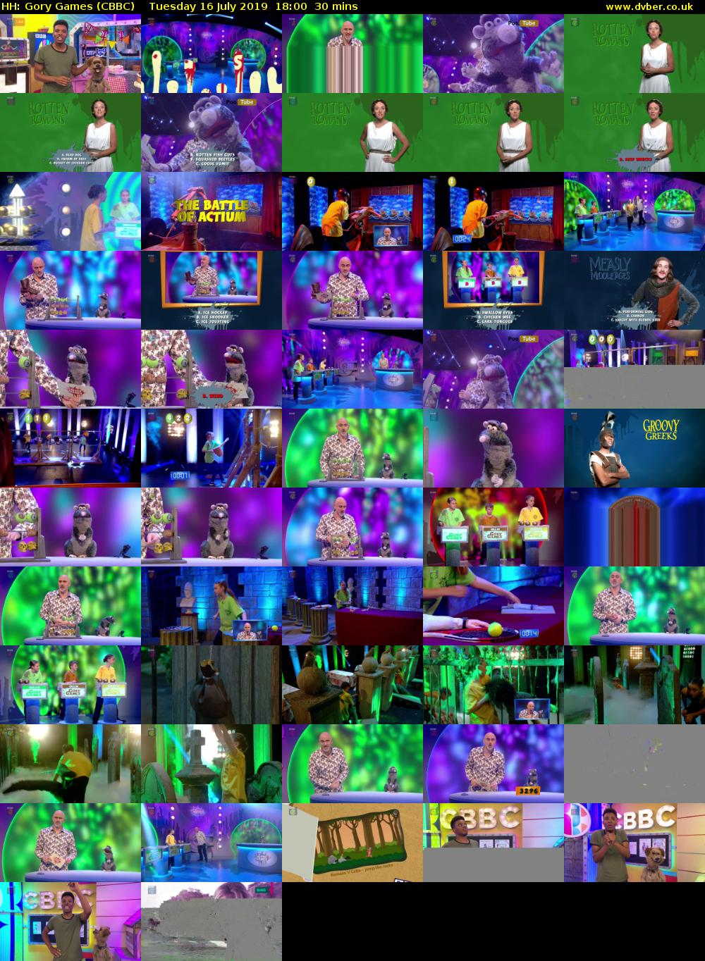HH: Gory Games (CBBC) Tuesday 16 July 2019 18:00 - 18:30