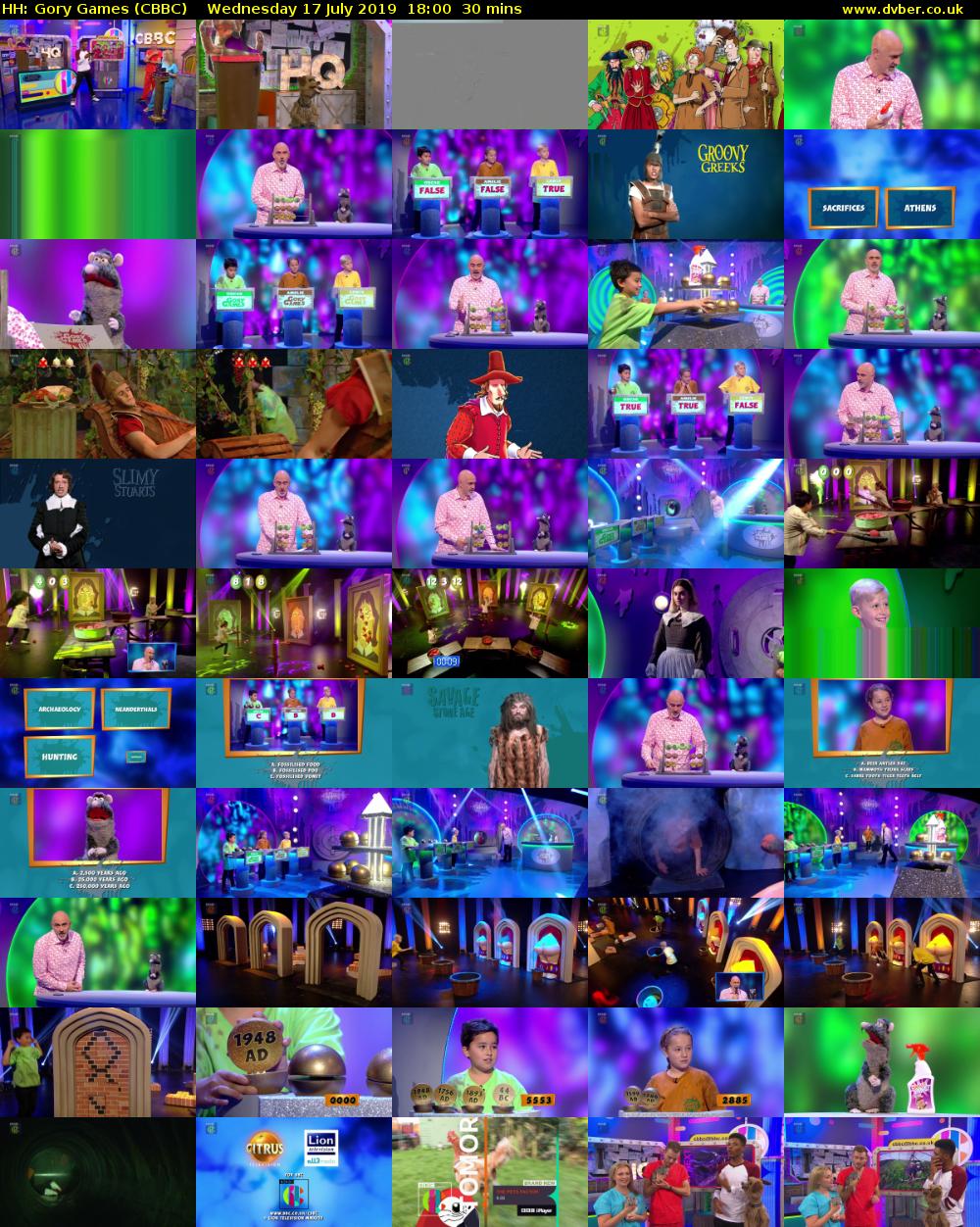 HH: Gory Games (CBBC) Wednesday 17 July 2019 18:00 - 18:30