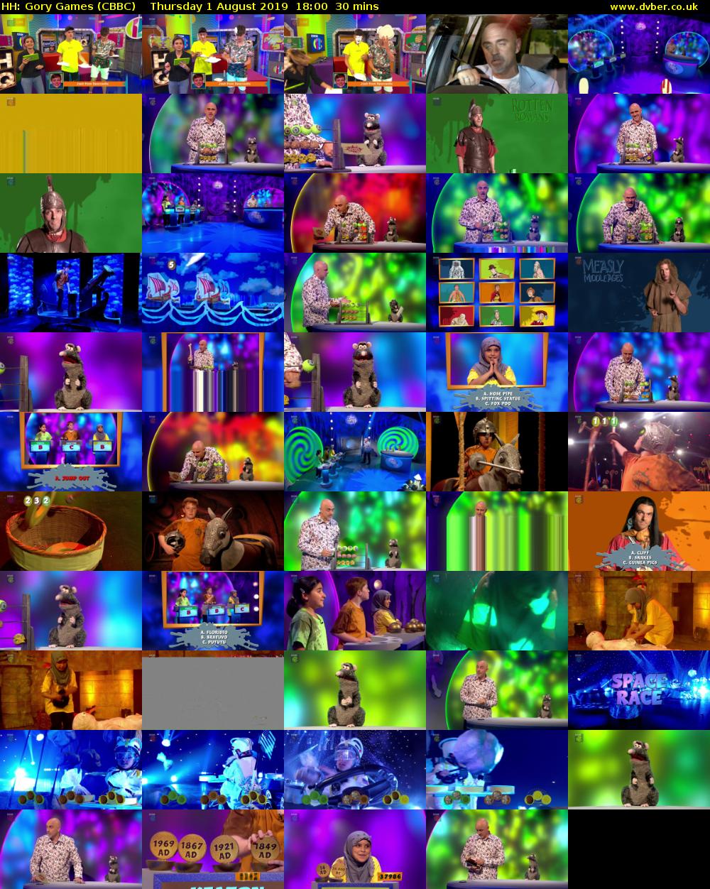 HH: Gory Games (CBBC) Thursday 1 August 2019 18:00 - 18:30
