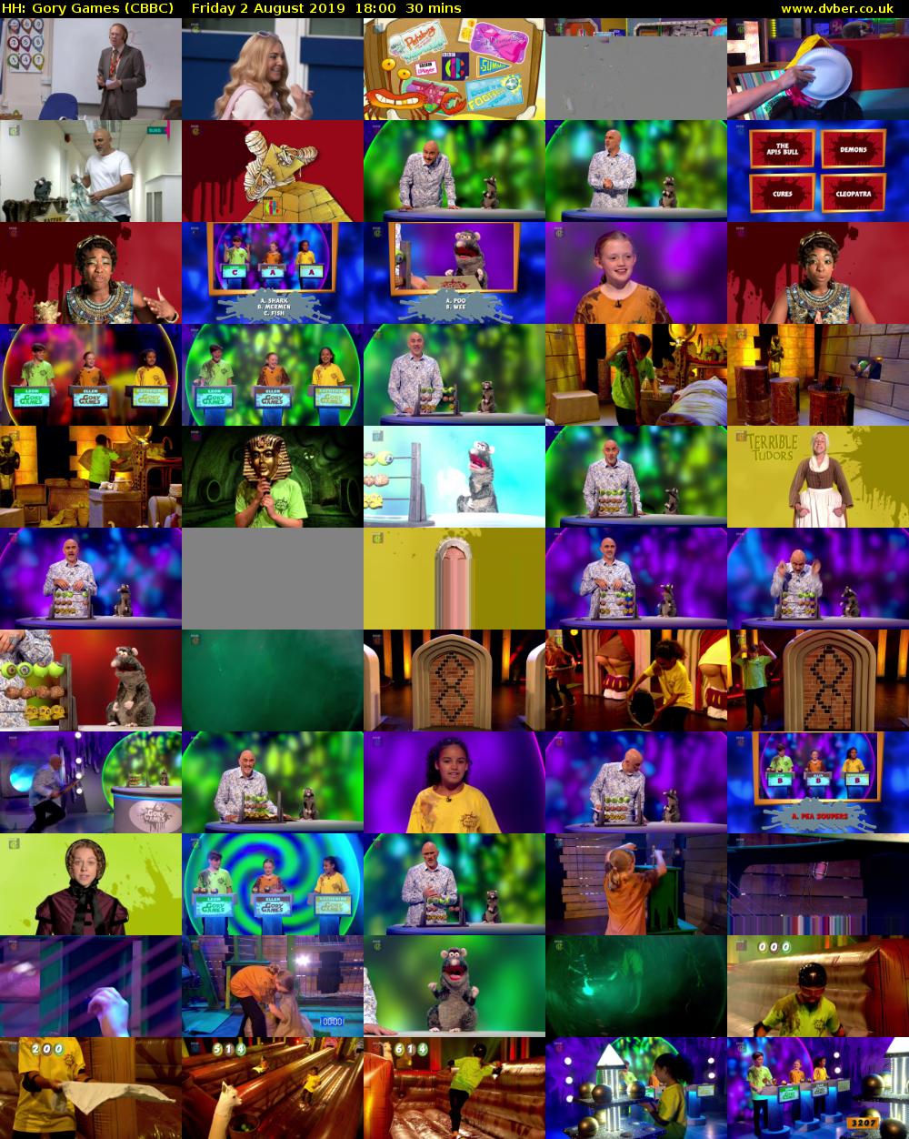 HH: Gory Games (CBBC) Friday 2 August 2019 18:00 - 18:30