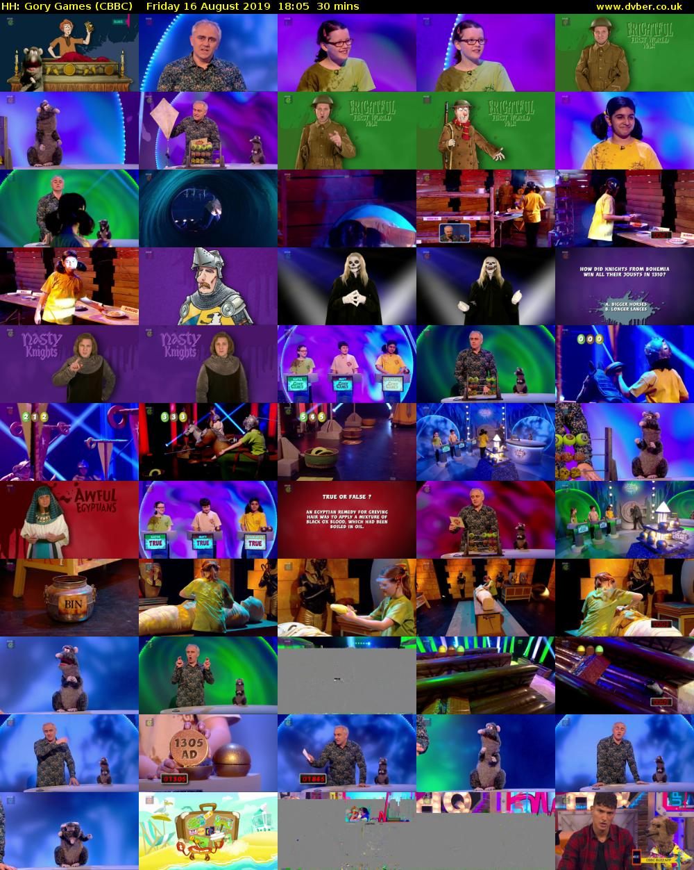 HH: Gory Games (CBBC) Friday 16 August 2019 18:05 - 18:35