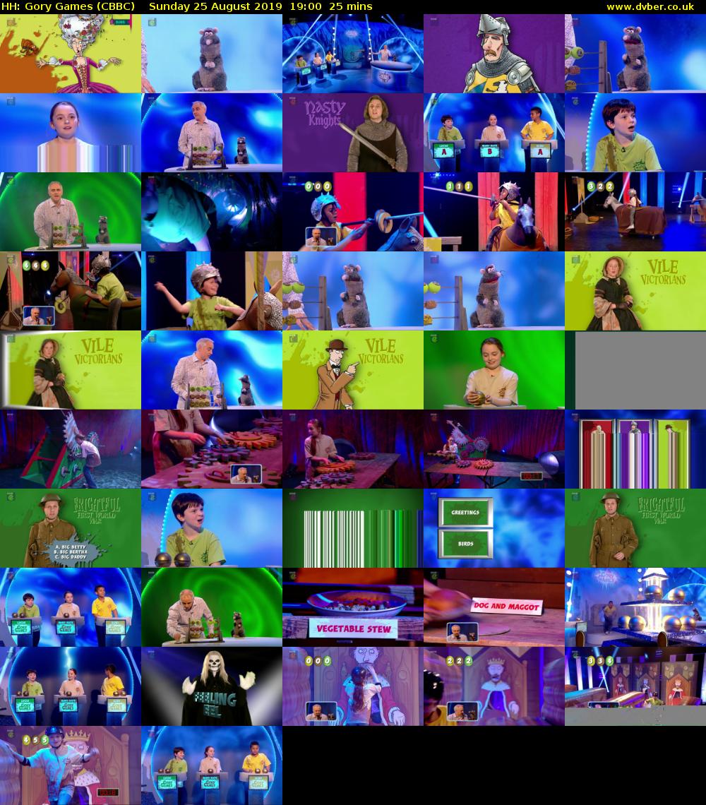 HH: Gory Games (CBBC) Sunday 25 August 2019 19:00 - 19:25