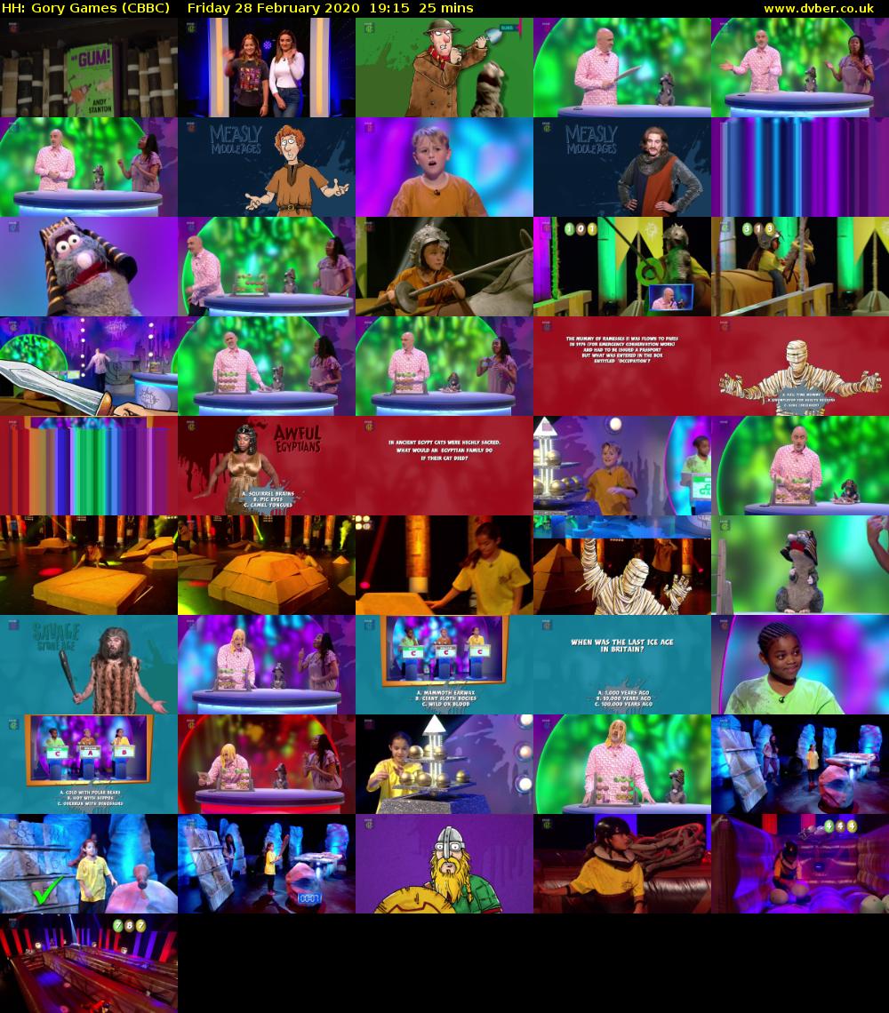 HH: Gory Games (CBBC) Friday 28 February 2020 19:15 - 19:40