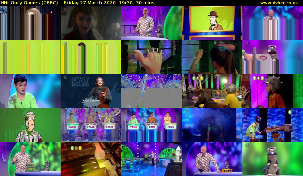 HH: Gory Games (CBBC) Friday 27 March 2020 19:30 - 20:00
