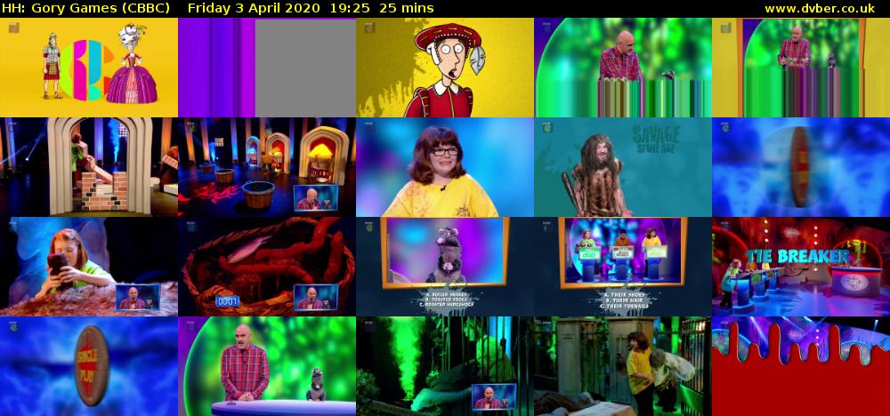 HH: Gory Games (CBBC) Friday 3 April 2020 19:25 - 19:50
